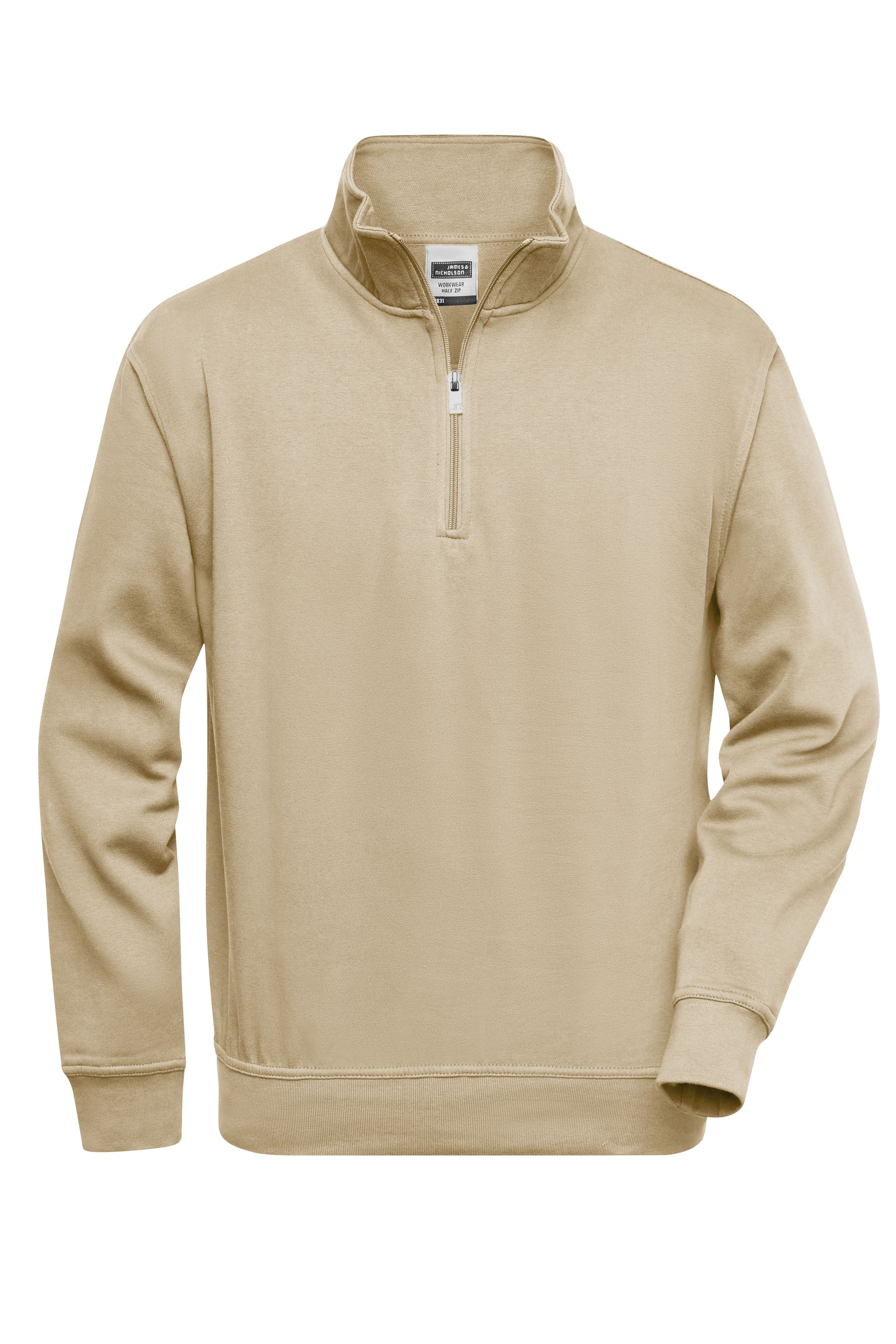 James & Nicholson Workwear Zip Sweatshirt stone