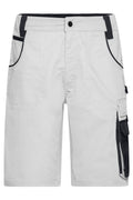 James & Nicholson Workwear Shorts white/carbon