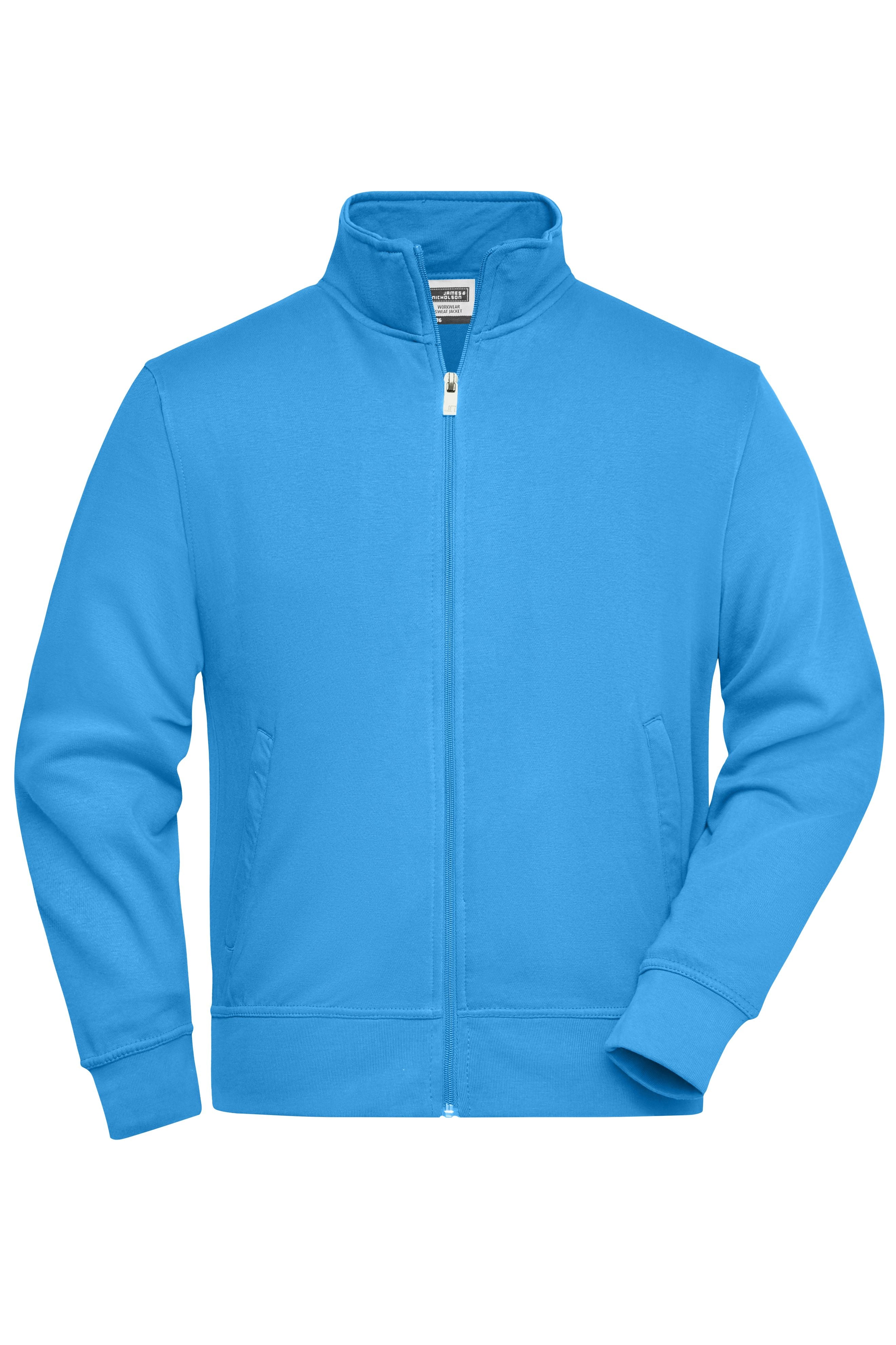 James & Nicholson Sweatjacke mit Stehkragen aqua