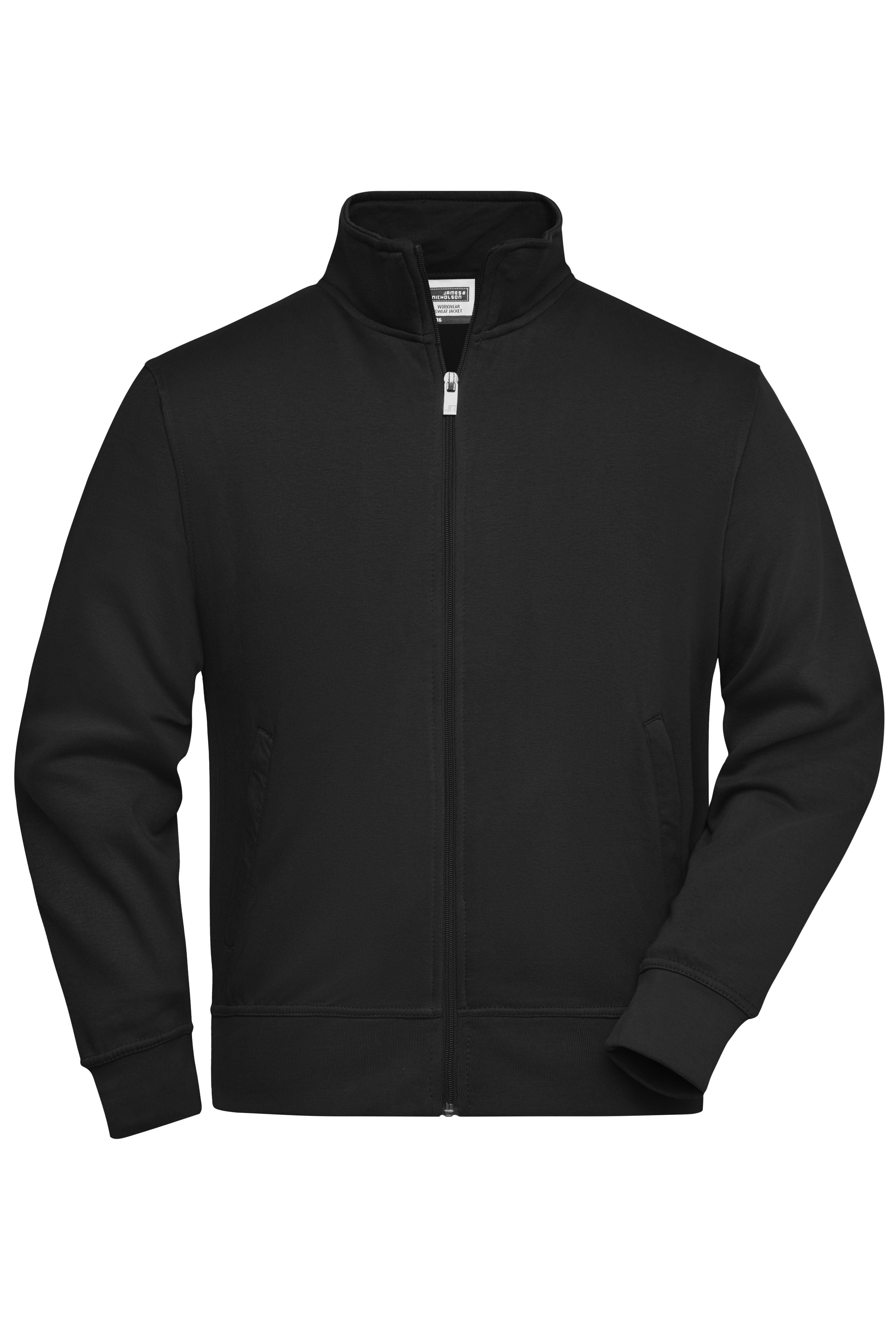 James & Nicholson Sweatjacke mit Stehkragen black