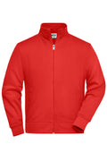 James & Nicholson Sweatjacke mit Stehkragen red