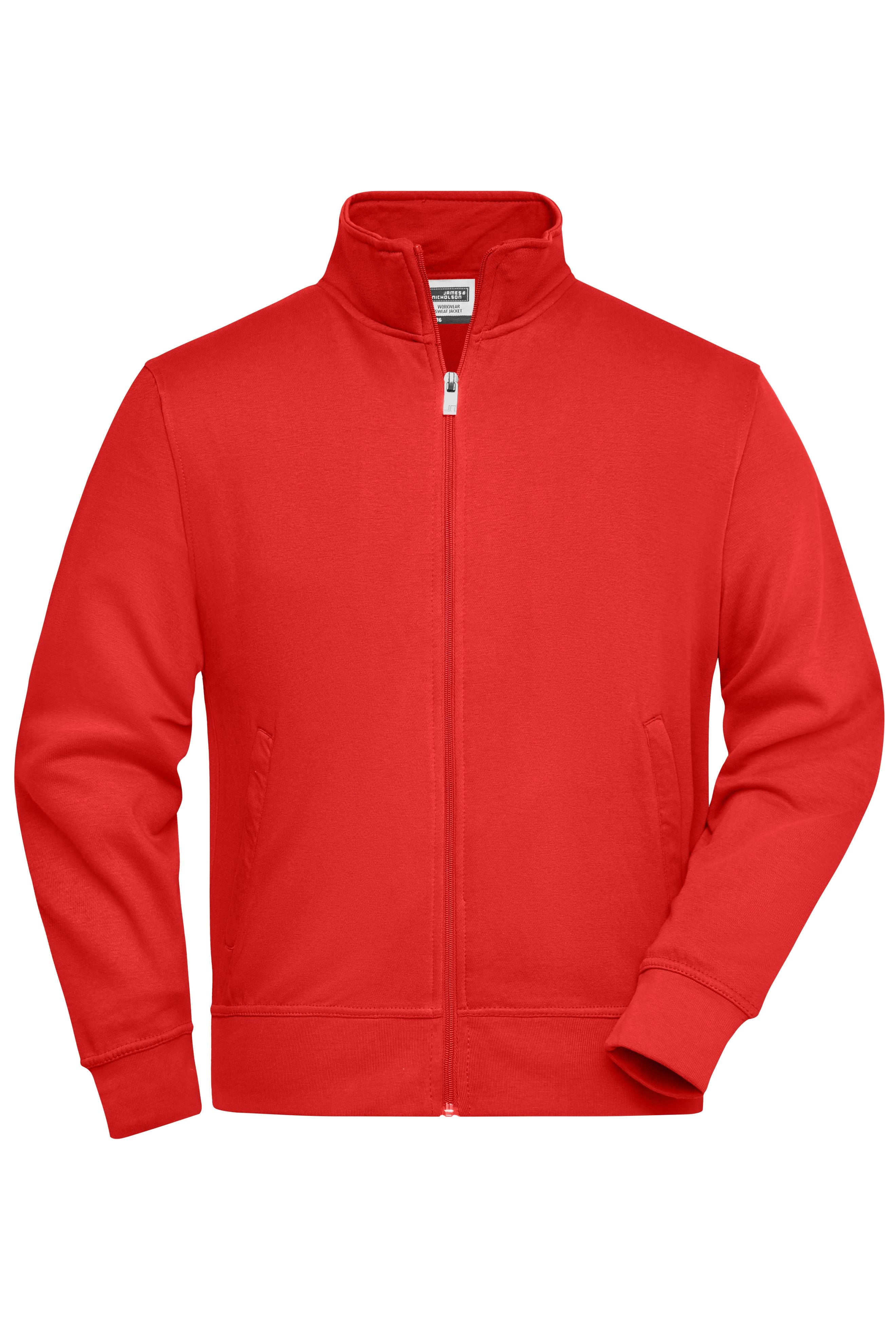 James & Nicholson Sweatjacke mit Stehkragen red