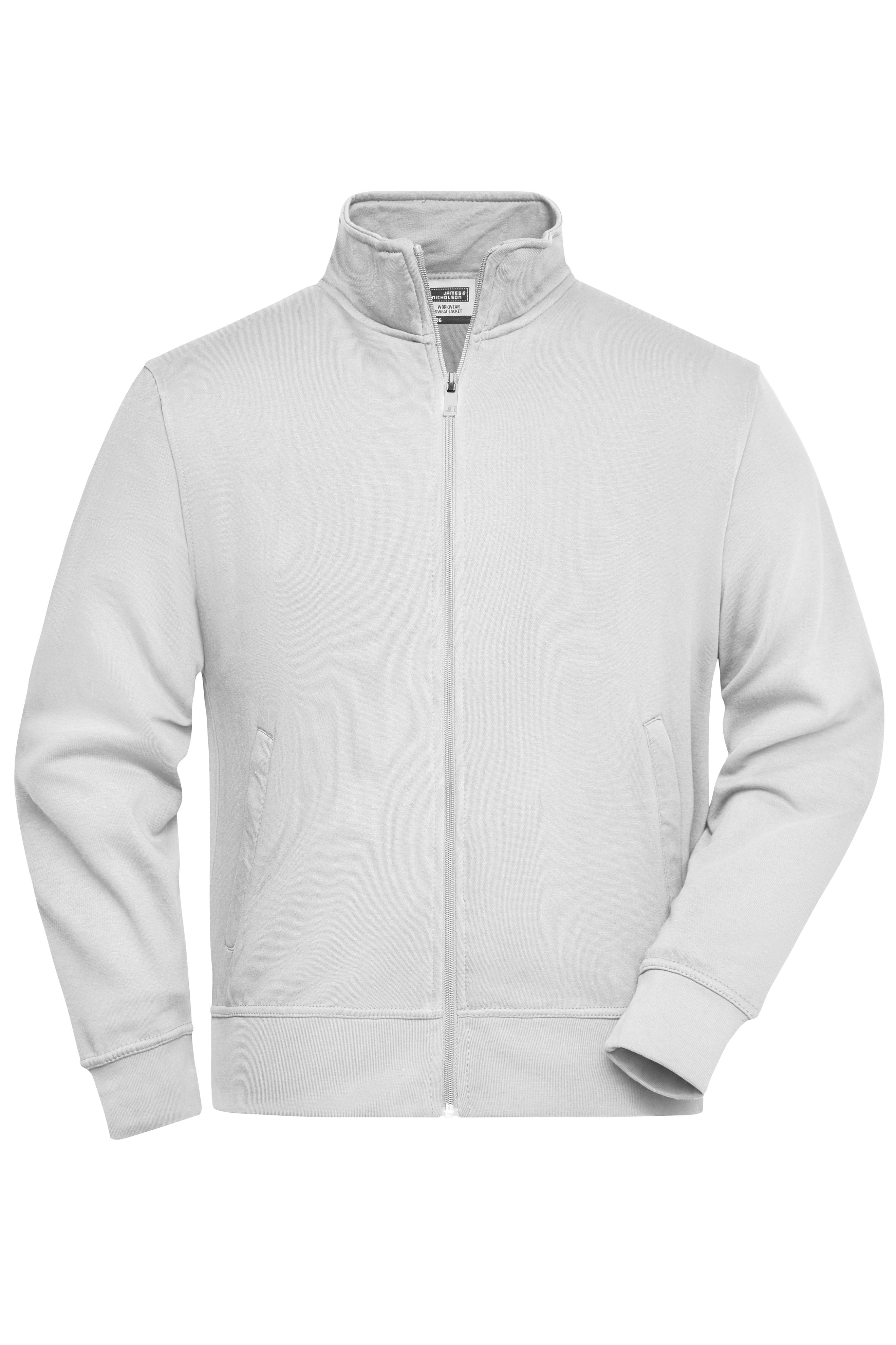 James & Nicholson Sweatjacke mit Stehkragen white