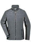 James & Nicholson Damen Arbeits Fleecejacke carbon/black