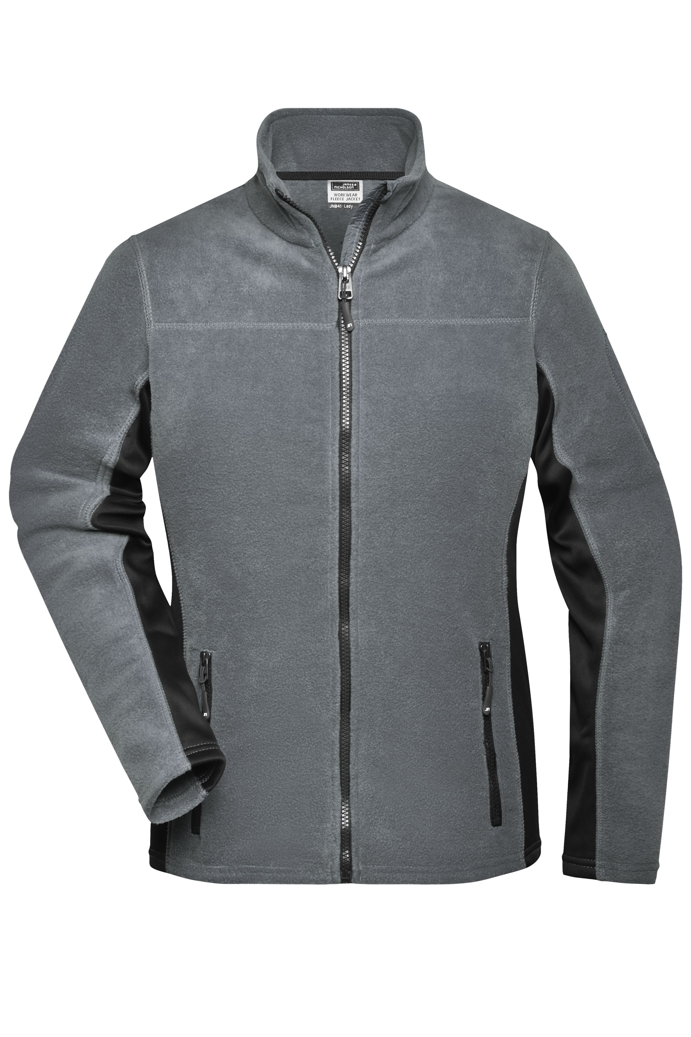 James & Nicholson Damen Arbeits Fleecejacke carbon/black