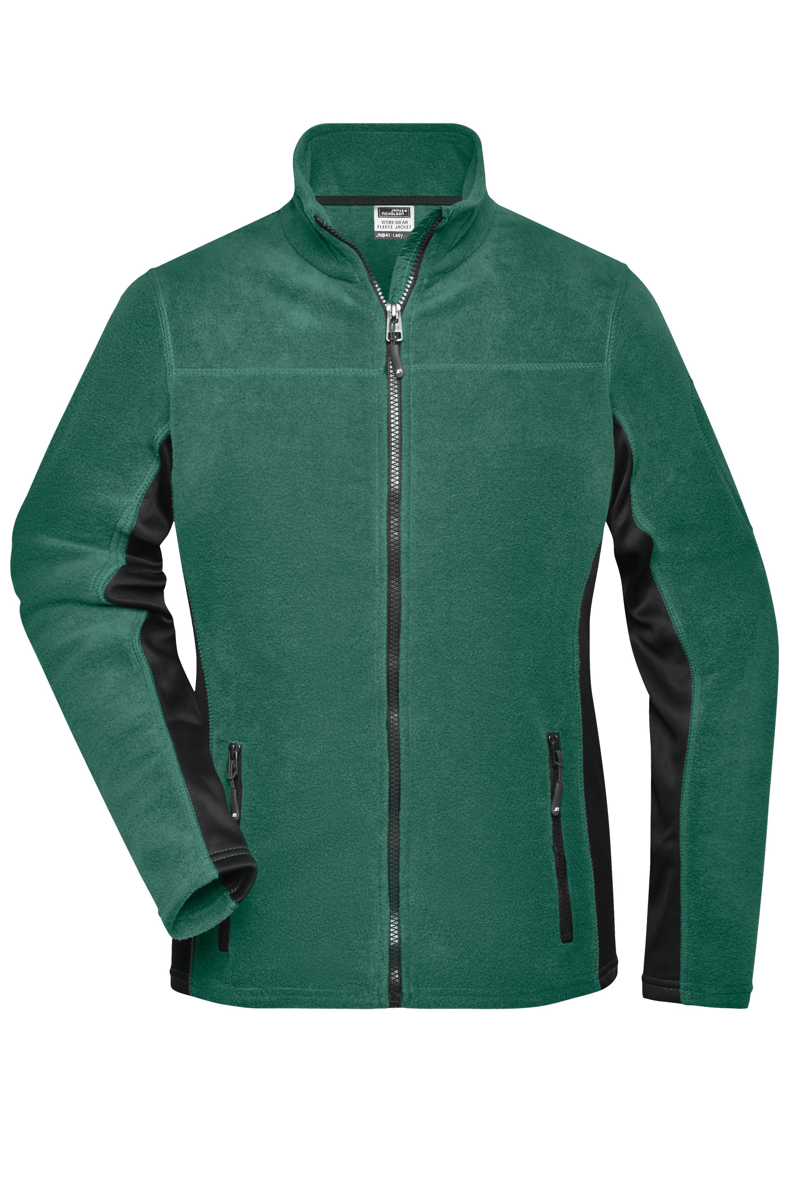 James & Nicholson Damen Arbeits Fleecejacke dark-green/black