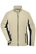 James & Nicholson Damen Arbeits Fleecejacke stone/black