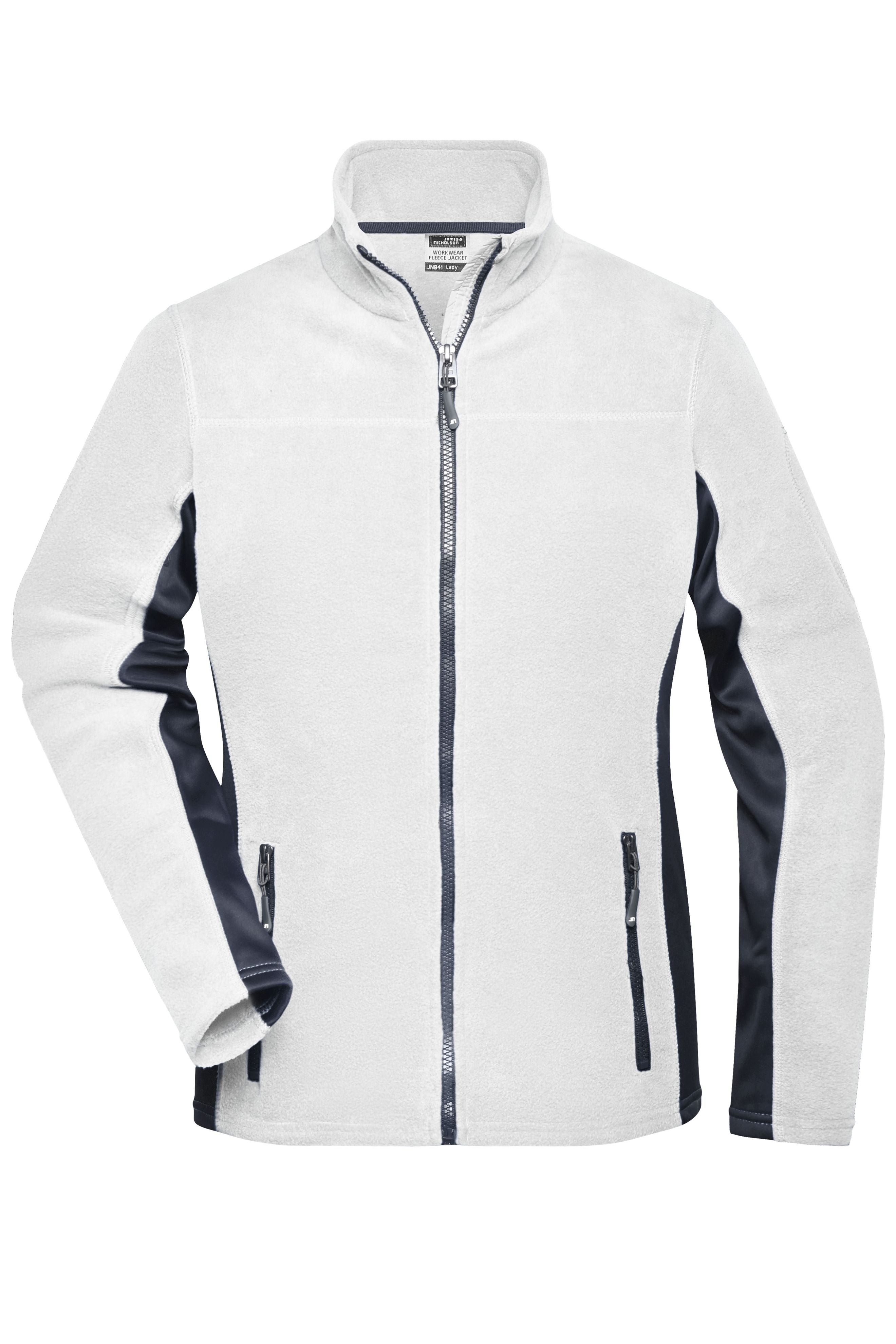 James & Nicholson Damen Arbeits Fleecejacke white/carbon