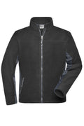 James & Nicholson Herren Arbeits Fleecejacke black/carbon