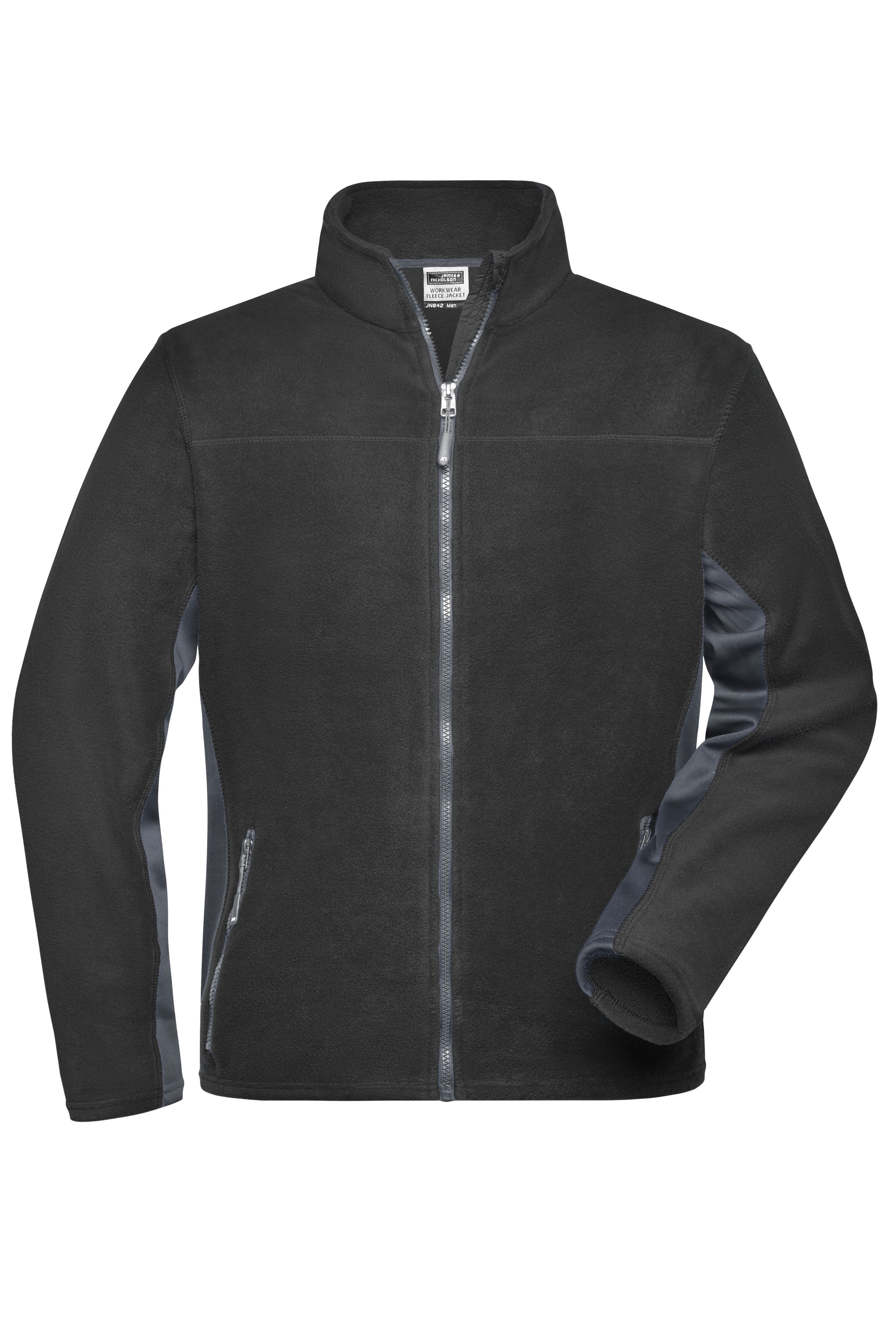 James & Nicholson Herren Arbeits Fleecejacke black/carbon