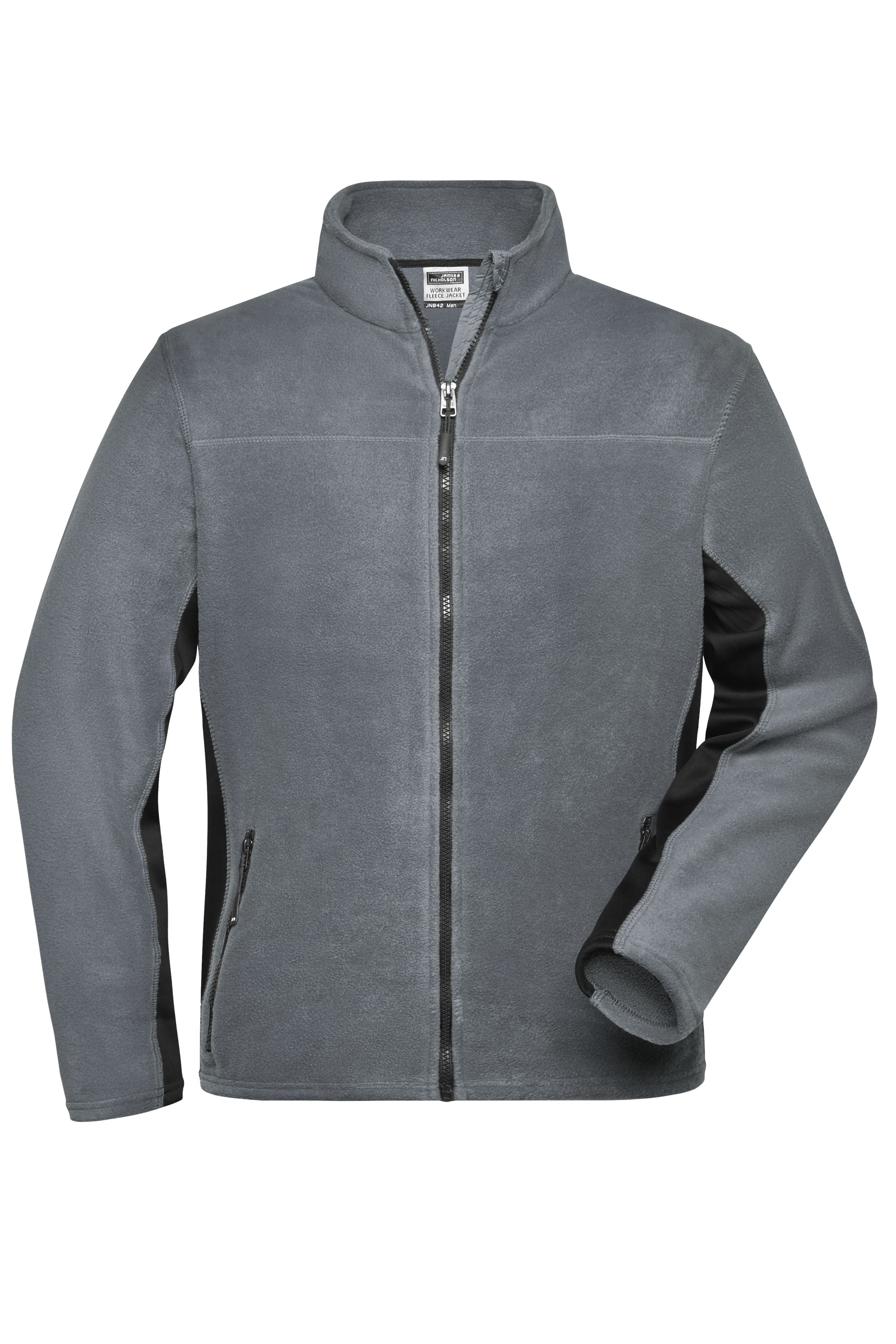 James & Nicholson Herren Arbeits Fleecejacke carbon/black