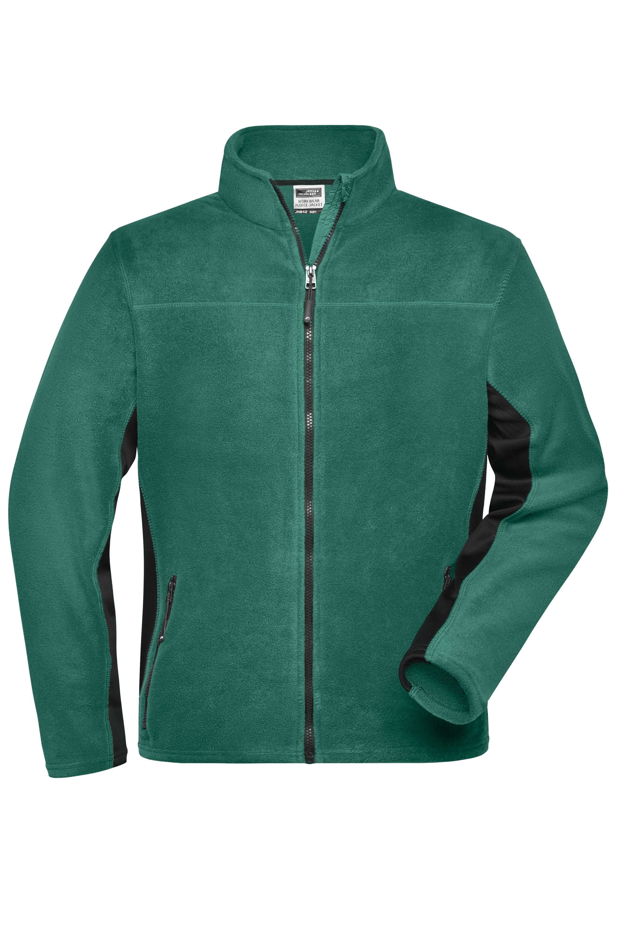 James & Nicholson Herren Arbeits Fleecejacke dark-green/black