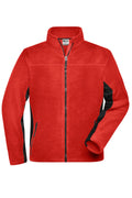 James & Nicholson Herren Arbeits Fleecejacke red/black