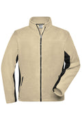 James & Nicholson Herren Arbeits Fleecejacke stone/black