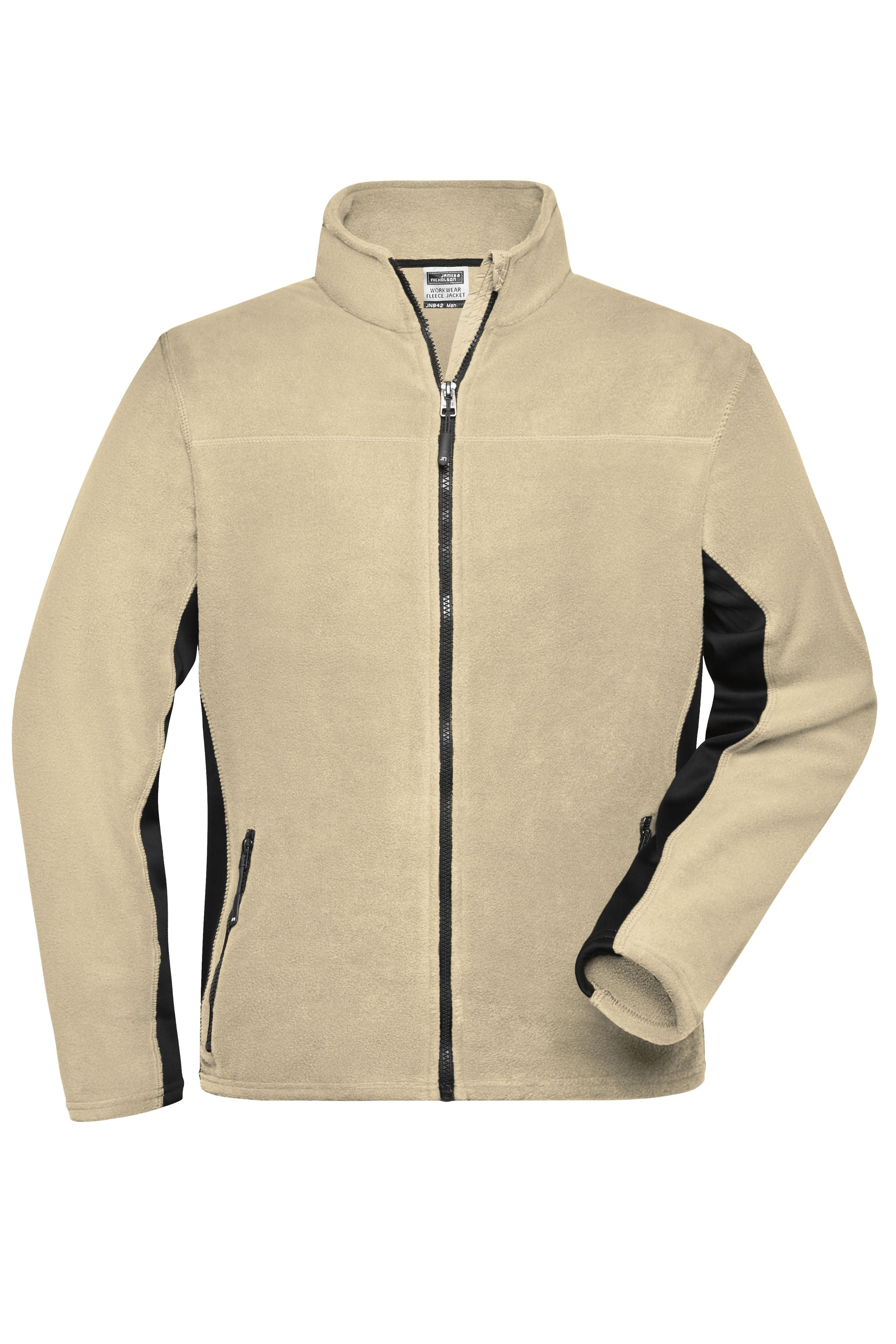 James & Nicholson Herren Arbeits Fleecejacke stone/black
