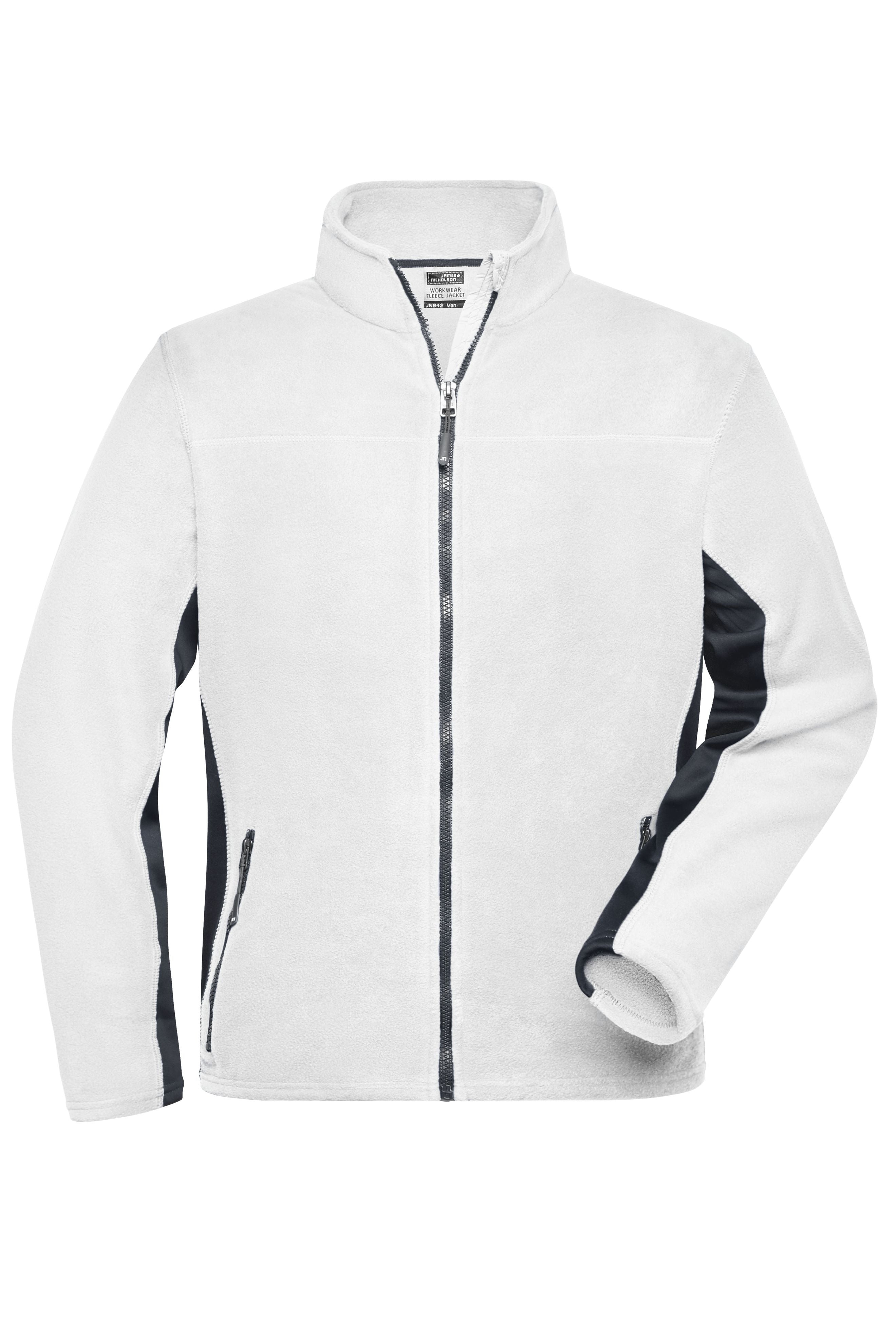 James & Nicholson Herren Arbeits Fleecejacke white/carbon