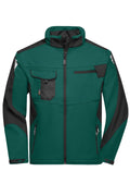 James & Nicholson Workwear Softshell Jacke dark-green/black