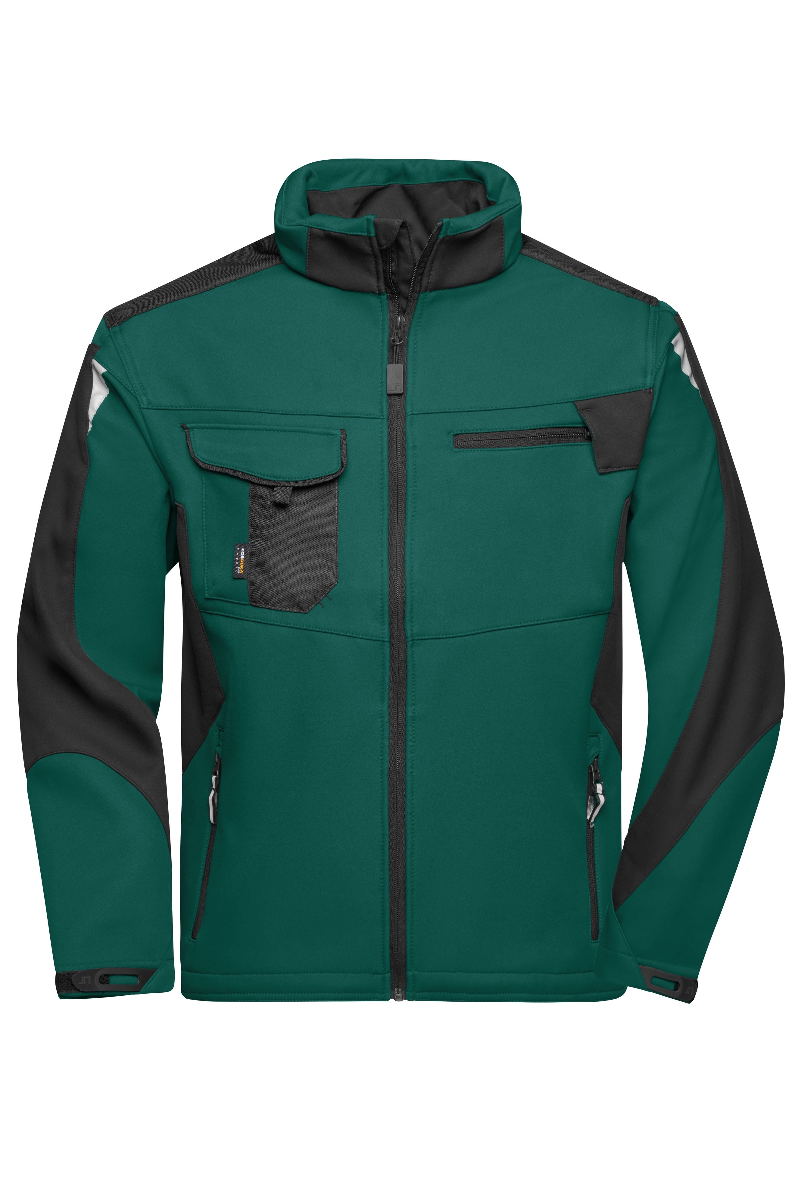 James & Nicholson Workwear Softshell Jacke dark-green/black
