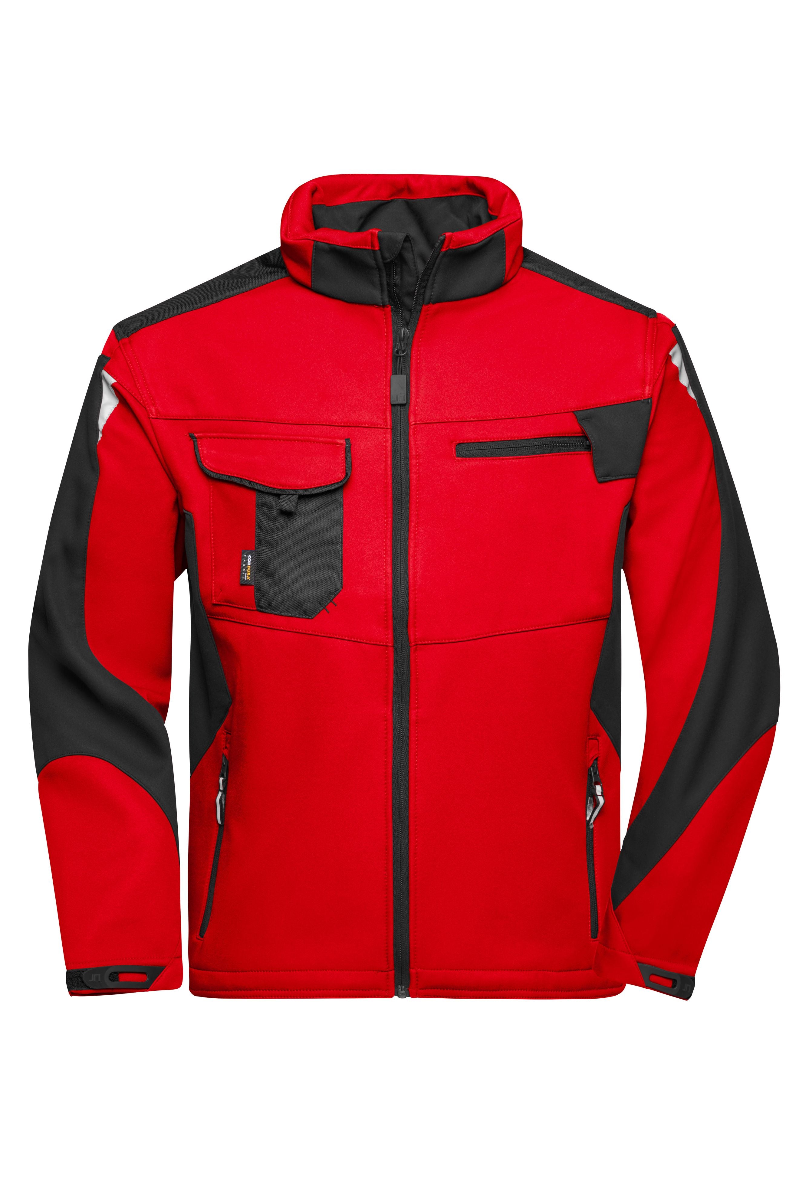 James & Nicholson Workwear Softshell Jacke red/black