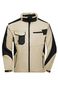 James & Nicholson Workwear Softshell Jacke stone/black