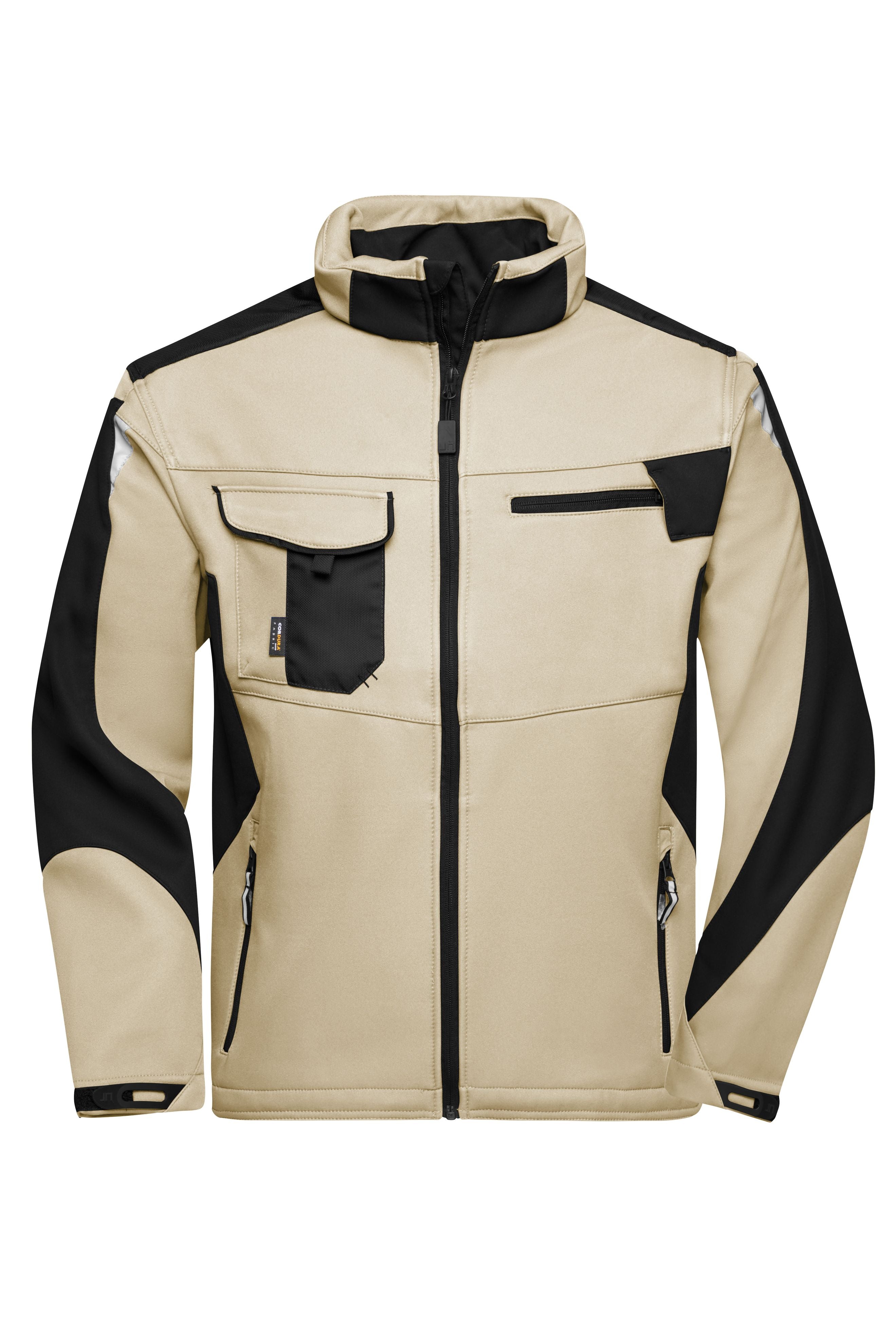 James & Nicholson Workwear Softshell Jacke stone/black