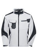 James & Nicholson Workwear Softshell Jacke white/carbon