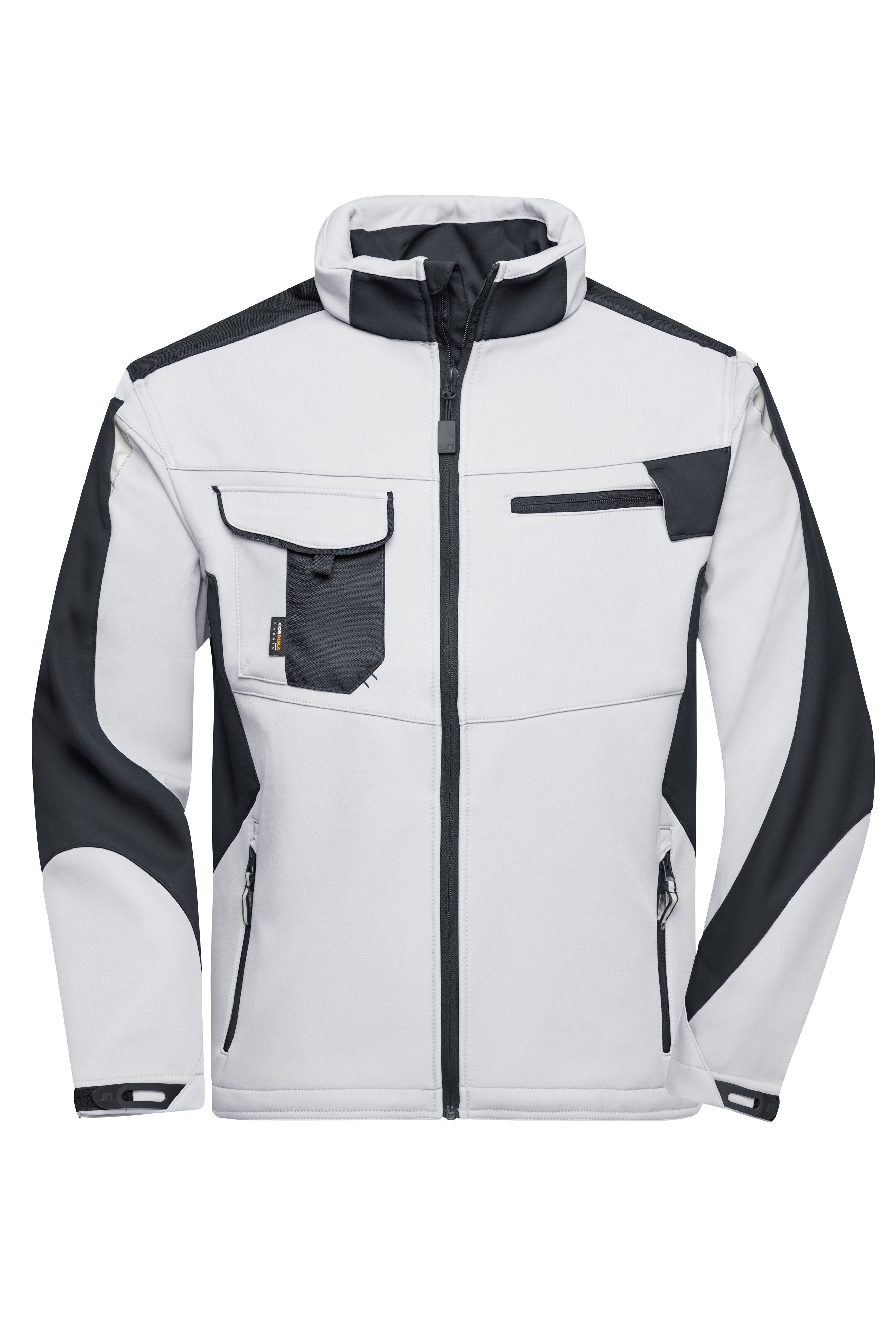 James & Nicholson Workwear Softshell Jacke white/carbon