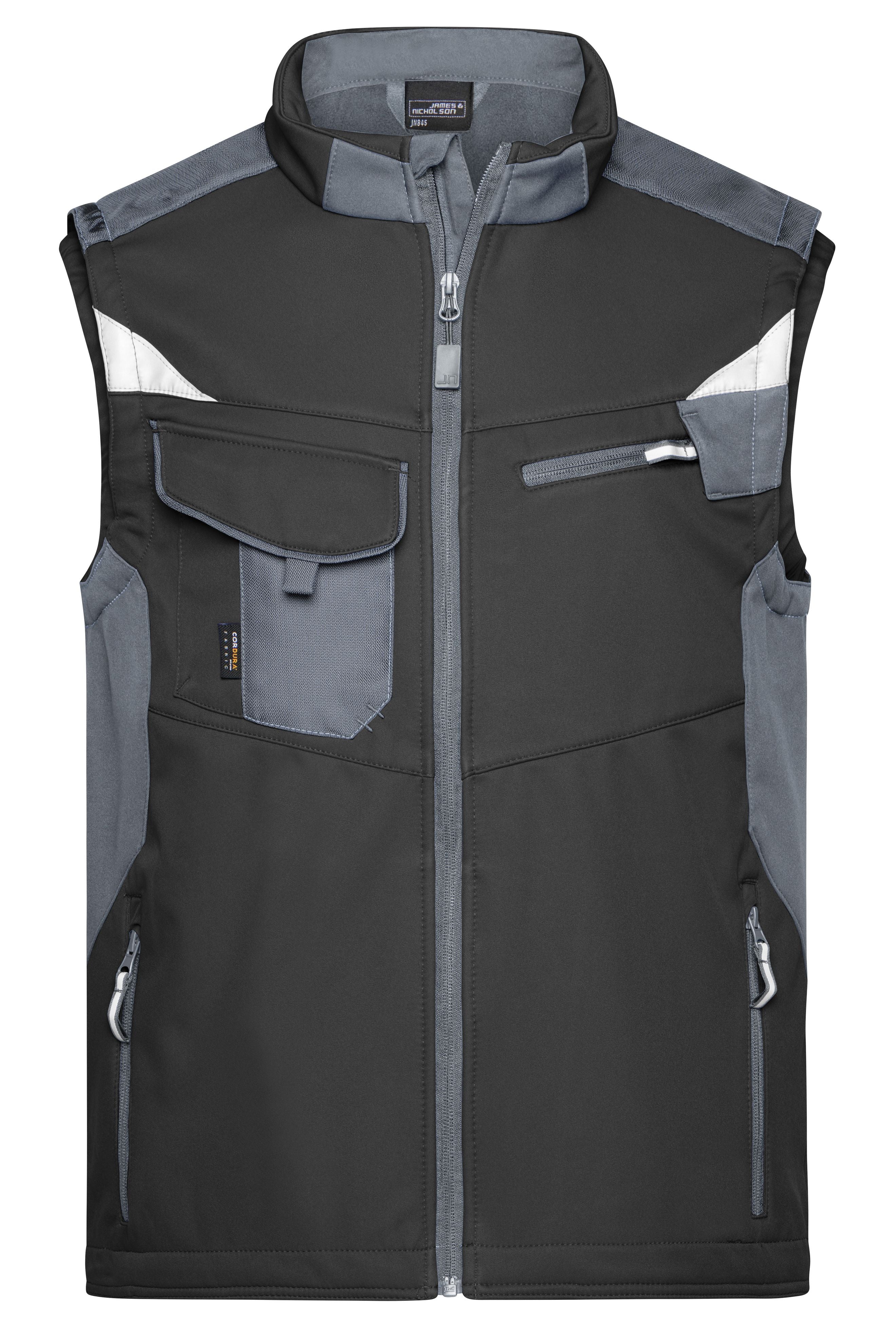 James & Nicholson Workwear Softehell Weste black/carbon