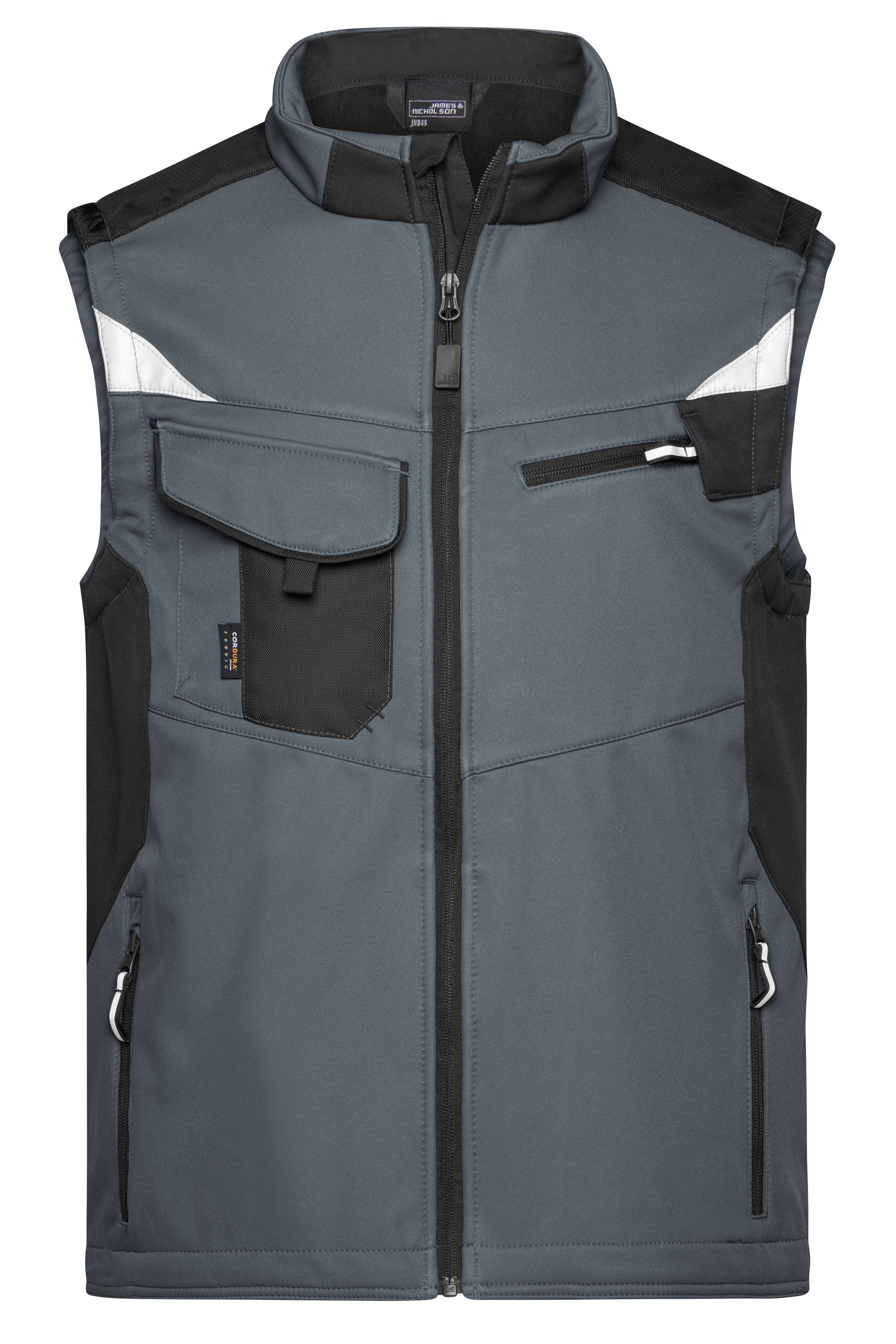 James & Nicholson Workwear Softehell Weste carbon/black