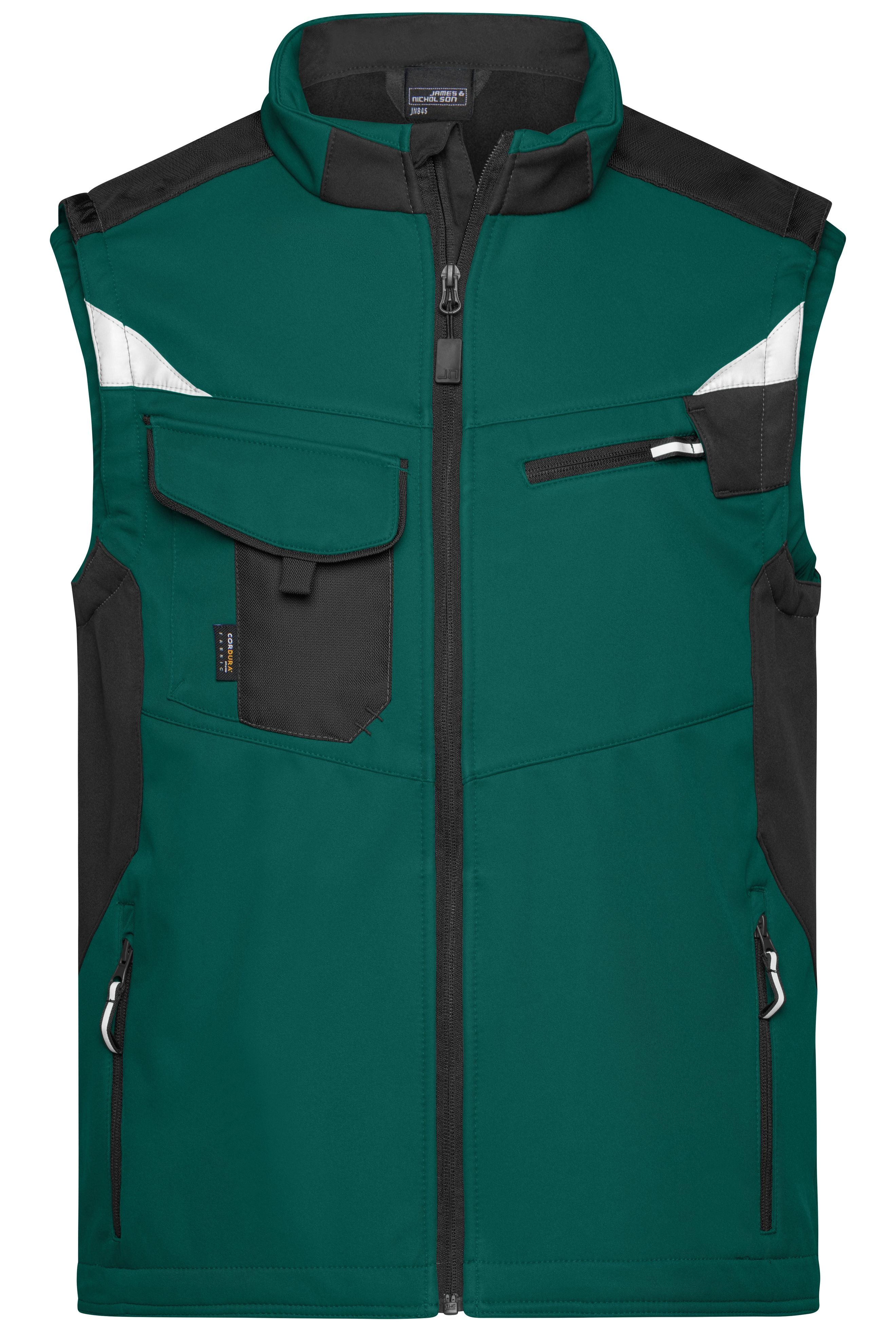James & Nicholson Workwear Softehell Weste dark-green/black
