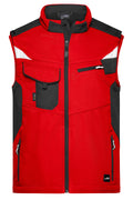 James & Nicholson Workwear Softehell Weste red/black