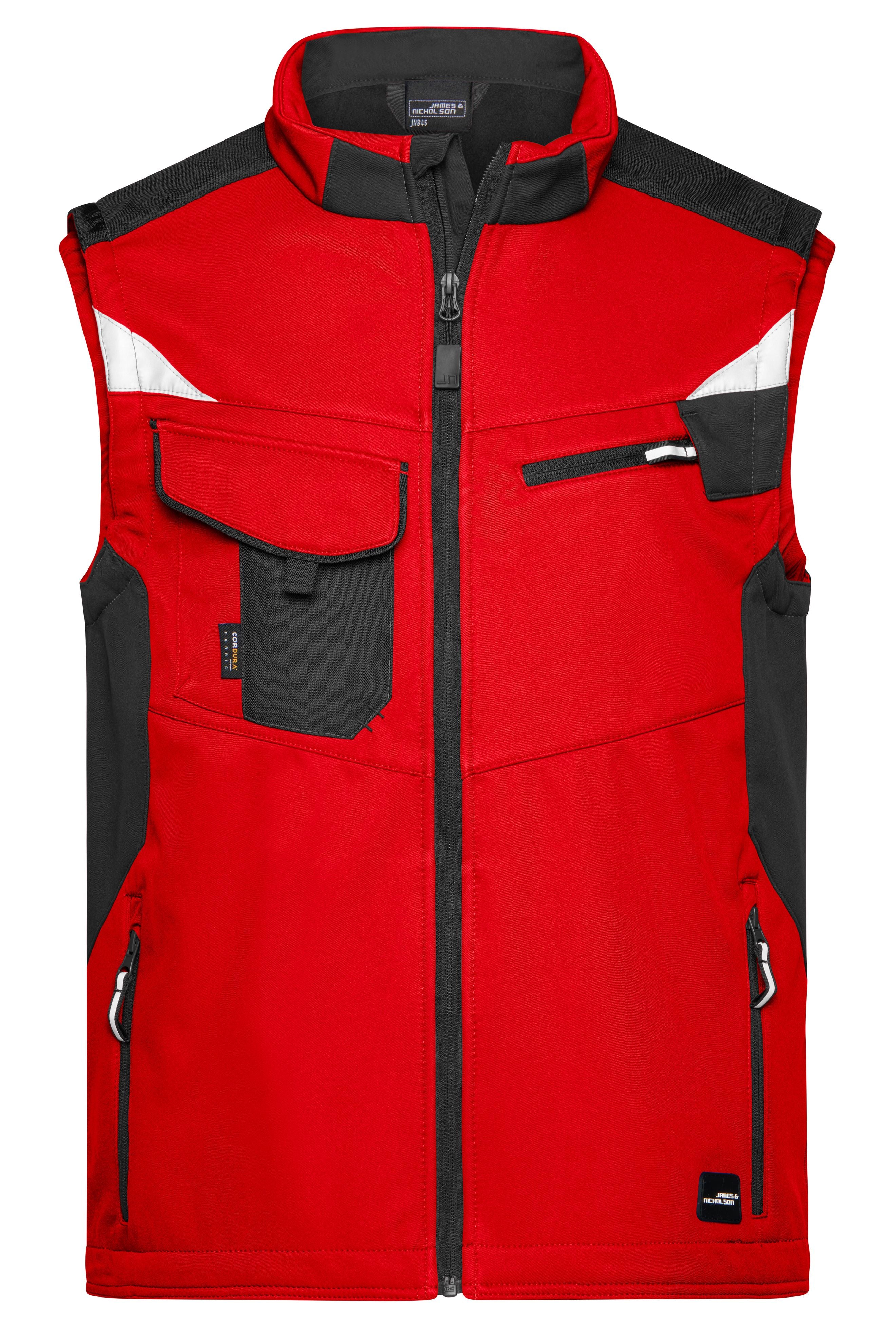 James & Nicholson Workwear Softehell Weste red/black