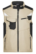 James & Nicholson Workwear Softehell Weste stone/black