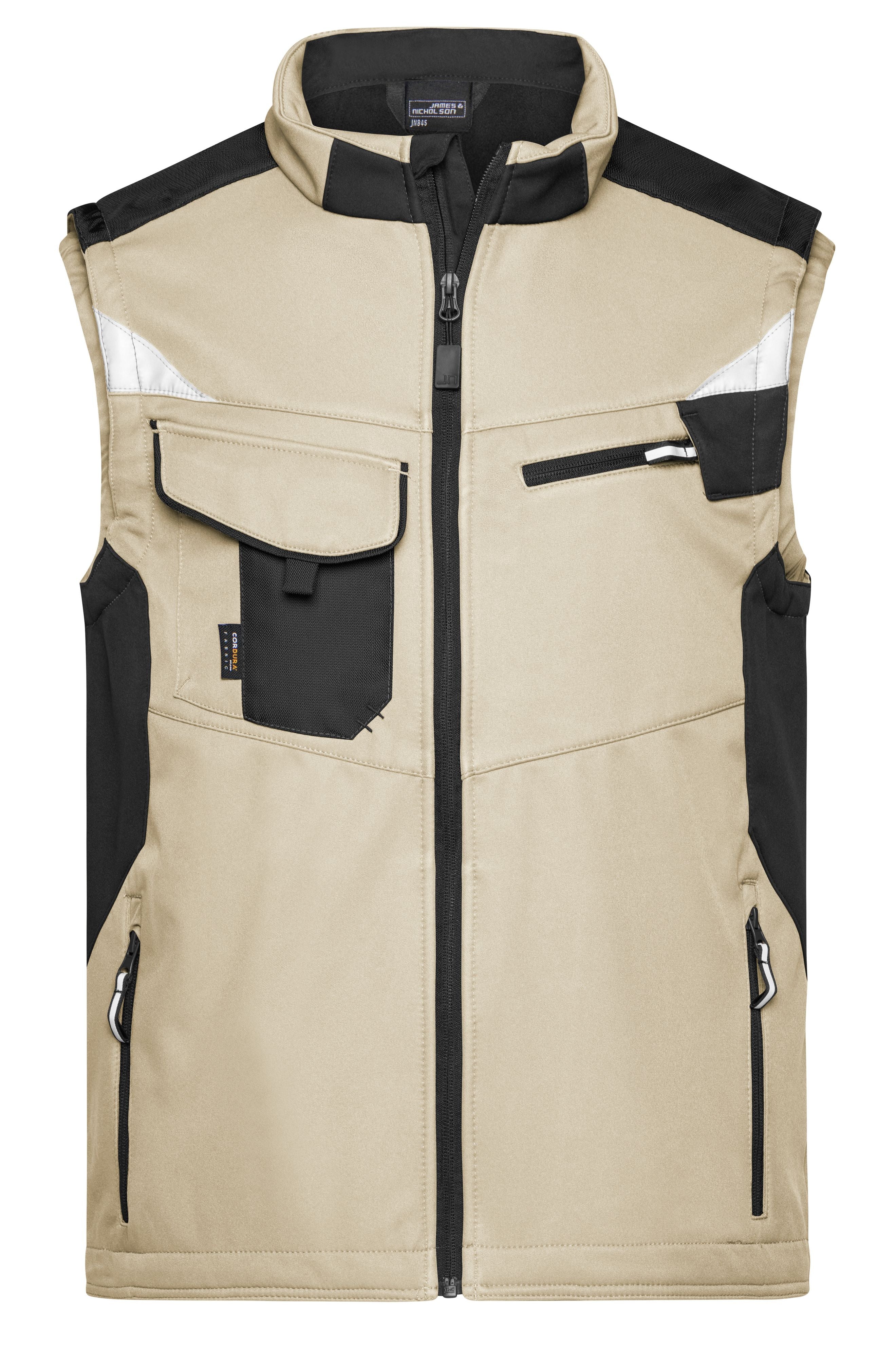 James & Nicholson Workwear Softehell Weste stone/black