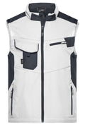 James & Nicholson Workwear Softehell Weste white/carbon