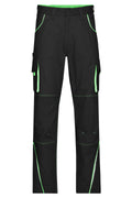 James & Nicholson Workwear Bundhose black/lime-green