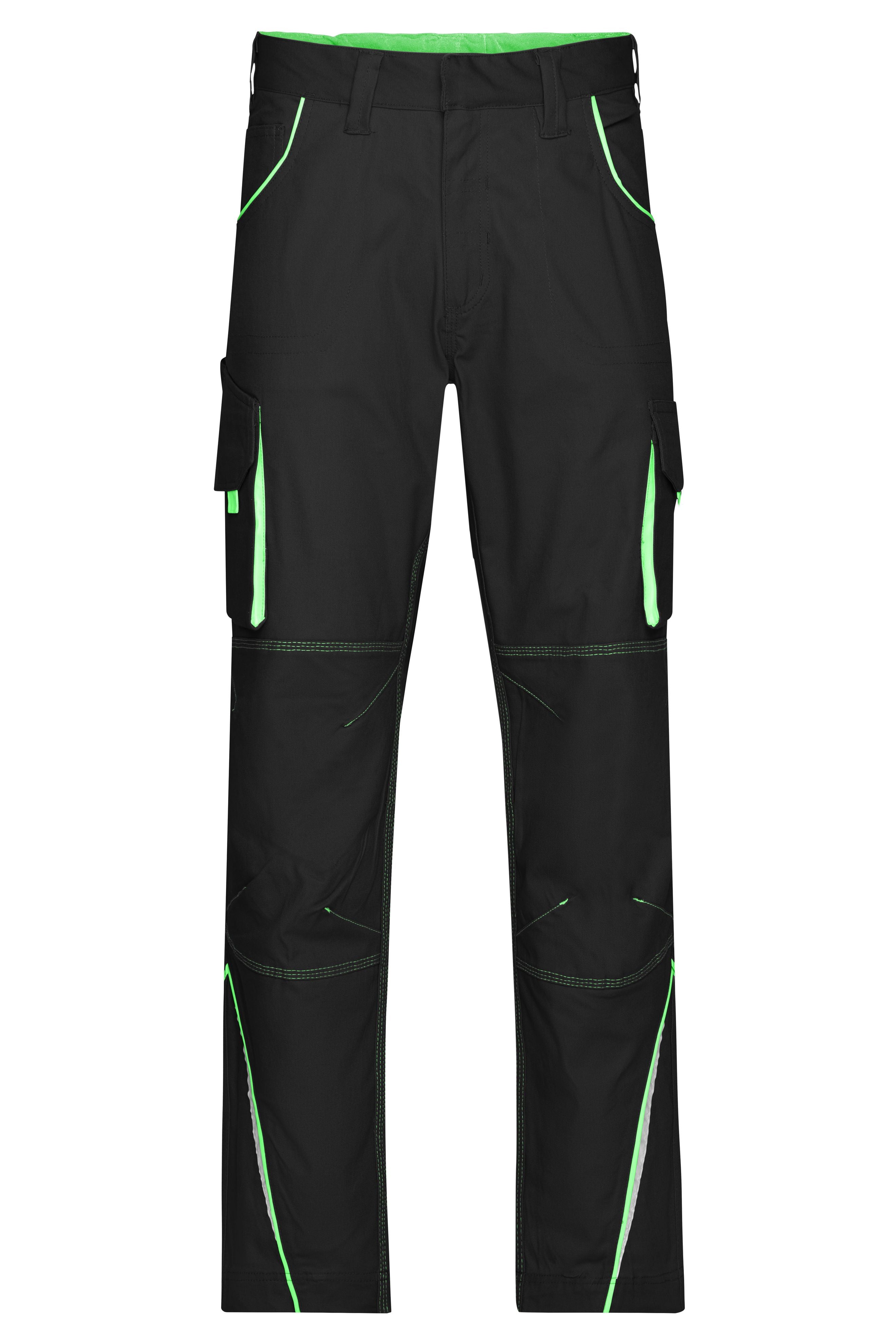 James & Nicholson Workwear Bundhose black/lime-green