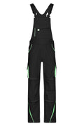 James & Nicholson Workwear Latzhose black/lime-green