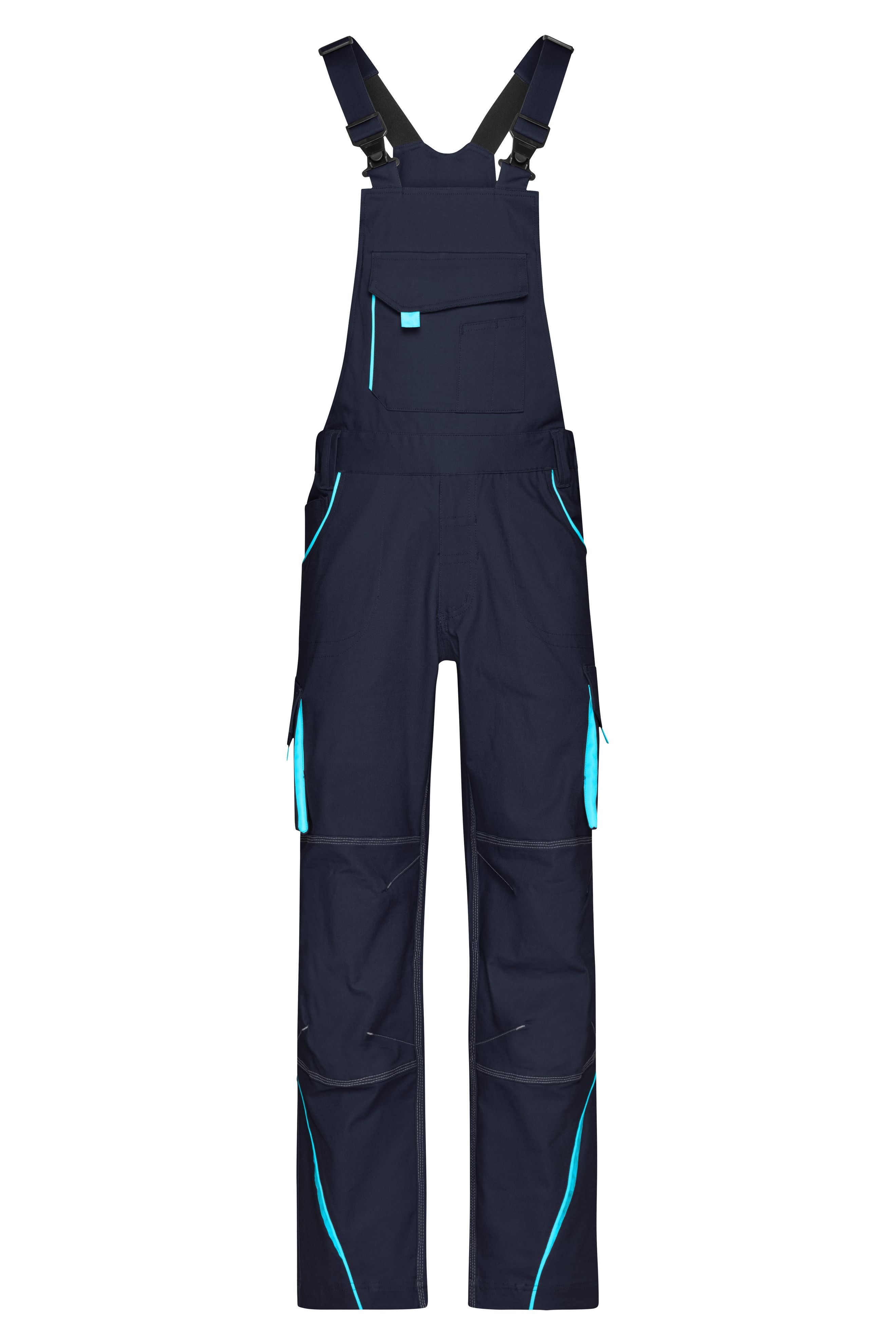 James & Nicholson Workwear Latzhose navy/turquoise