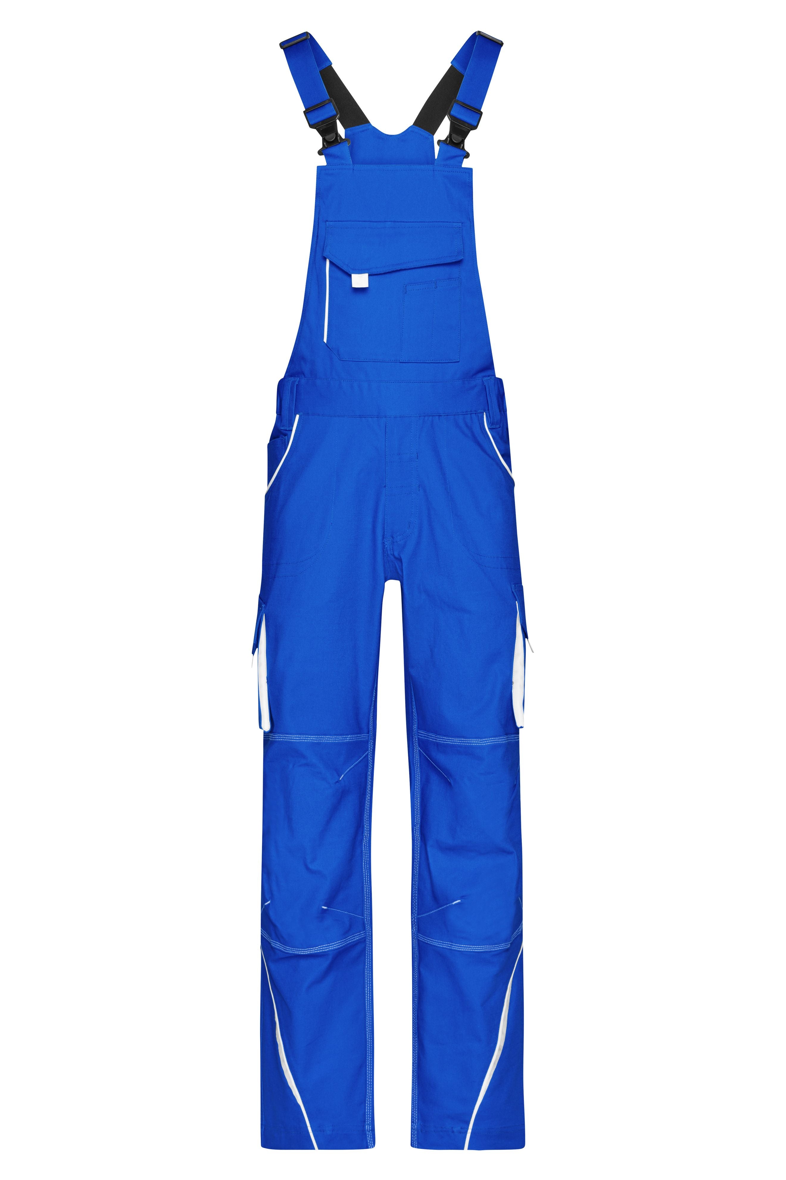 James & Nicholson Workwear Latzhose royal/white