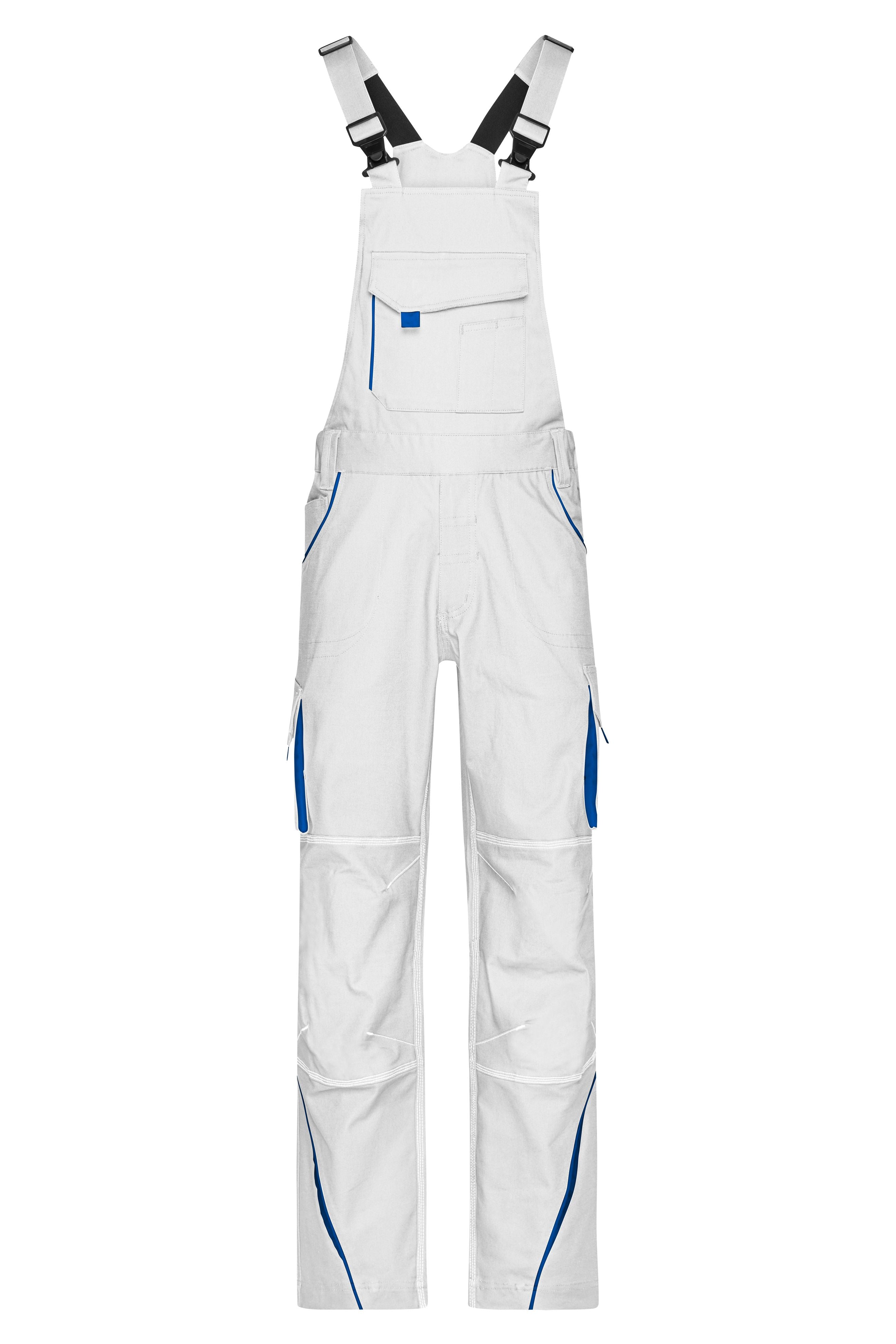 James & Nicholson Workwear Latzhose white/royal