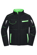 James & Nicholson Softshell Workwear Jacke black/lime-green