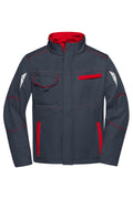 James & Nicholson Softshell Workwear Jacke carbon/red