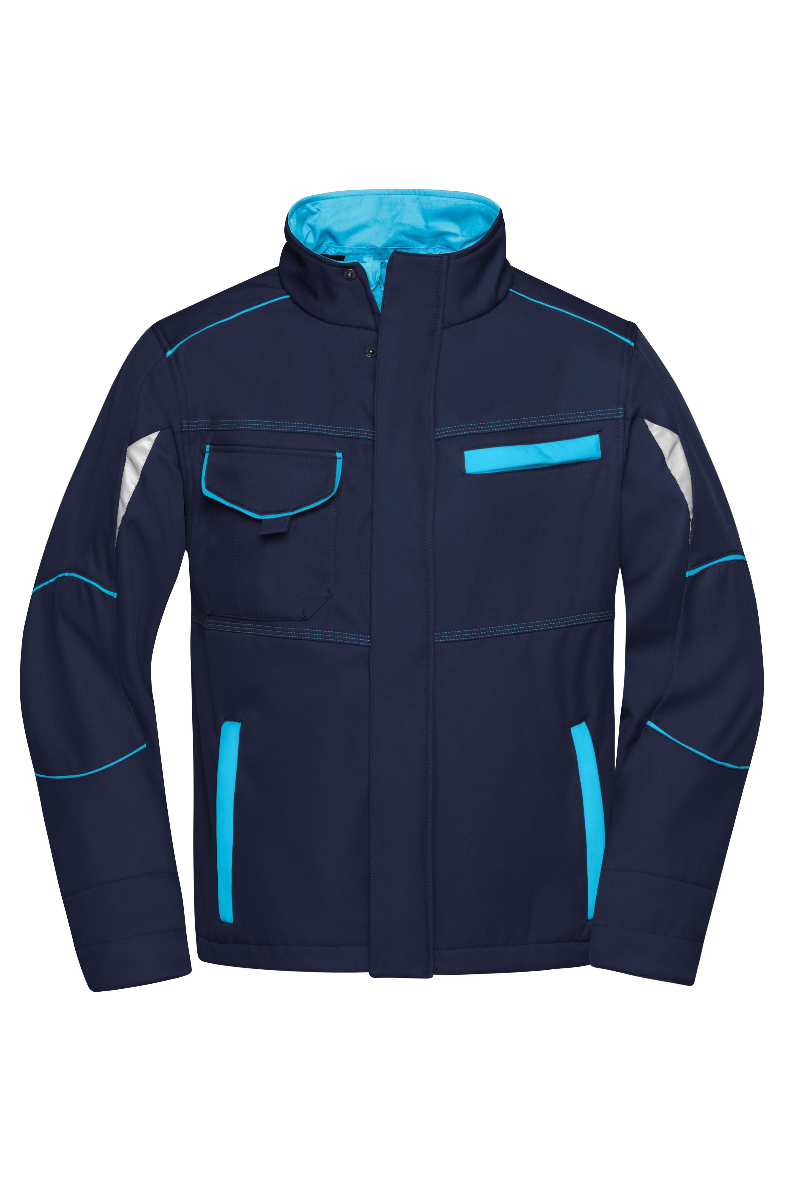 James & Nicholson Softshell Workwear Jacke navy/turquoise