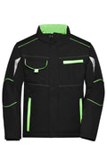 James & Nicholson Winter Workwear Softshell Jacke black/lime-green