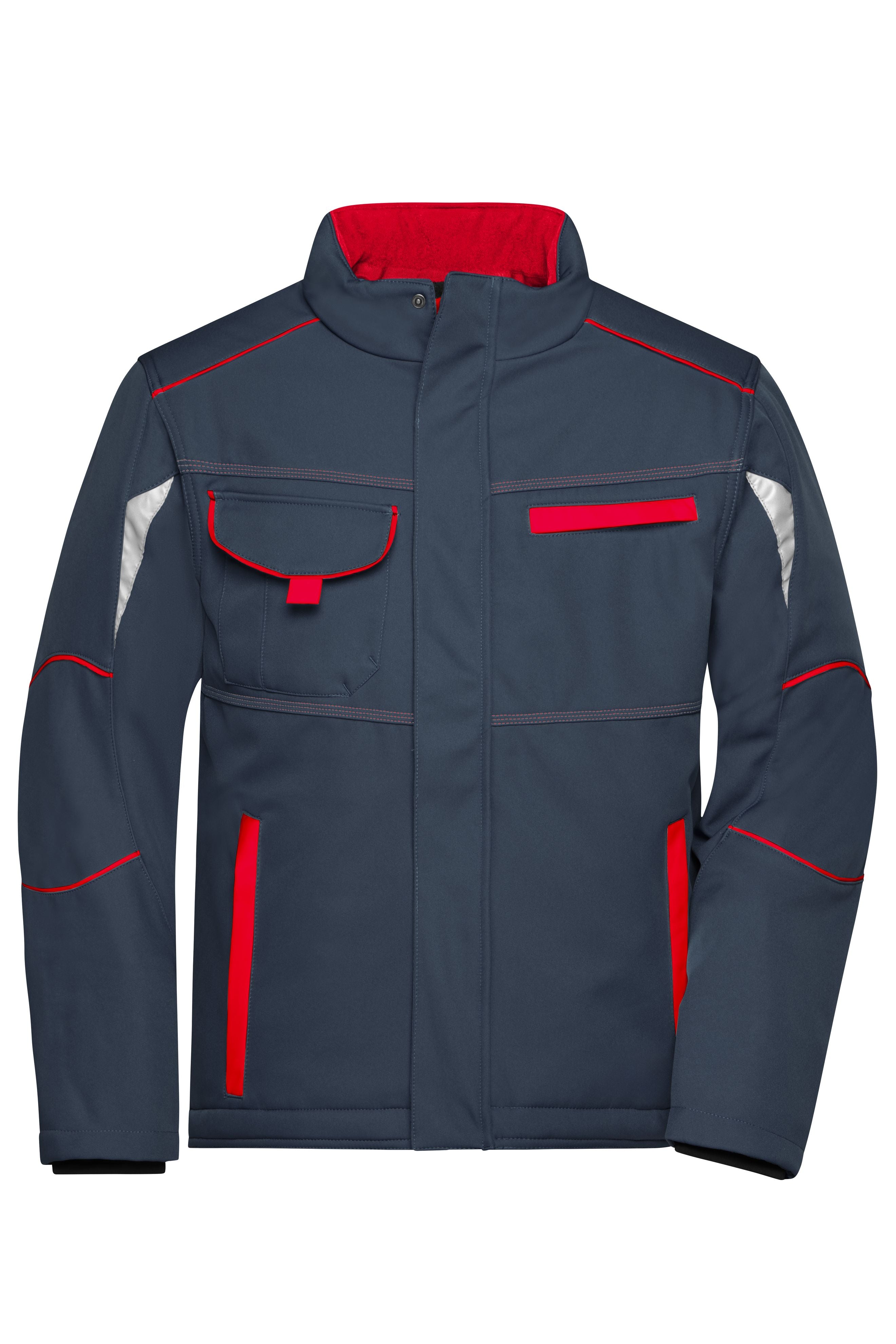 James & Nicholson Winter Workwear Softshell Jacke carbon/red
