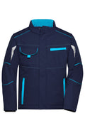 James & Nicholson Winter Workwear Softshell Jacke navy/turquoise