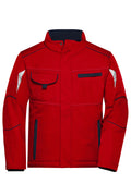 James & Nicholson Winter Workwear Softshell Jacke red/navy
