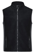 James & Nicholson Herren Workwear Fleece Weste black/carbon