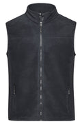 James & Nicholson Herren Workwear Fleece Weste carbon/black